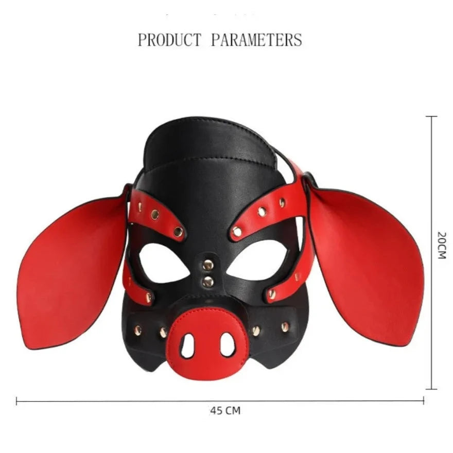 Synth Leather Demented Pig Mask