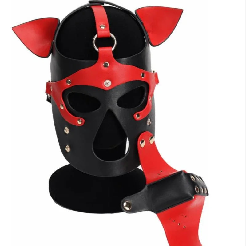 Synth Leather Demented Pup Mask