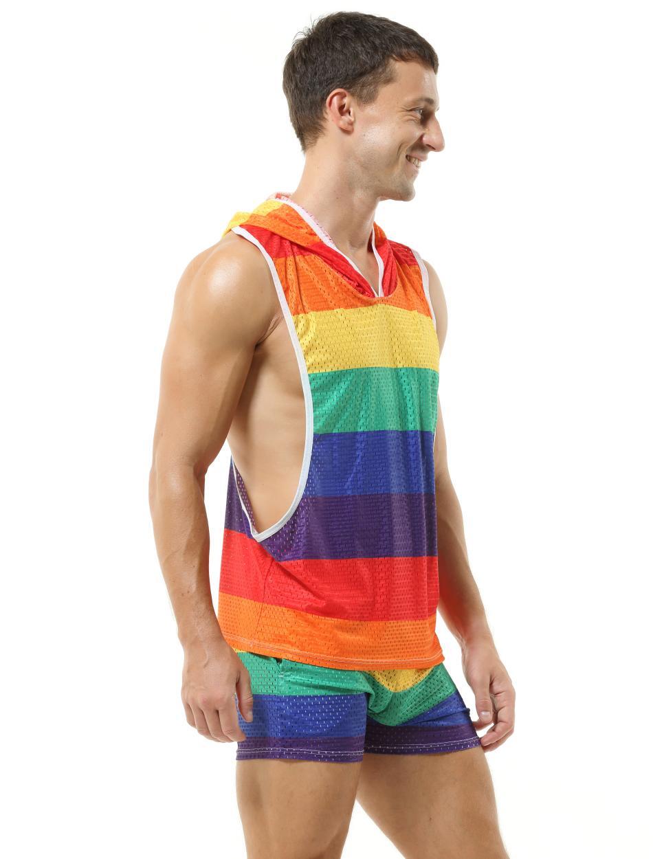 Rainbow Bright Hooded Tank & Shorts - Romper - Twisted Jezebel