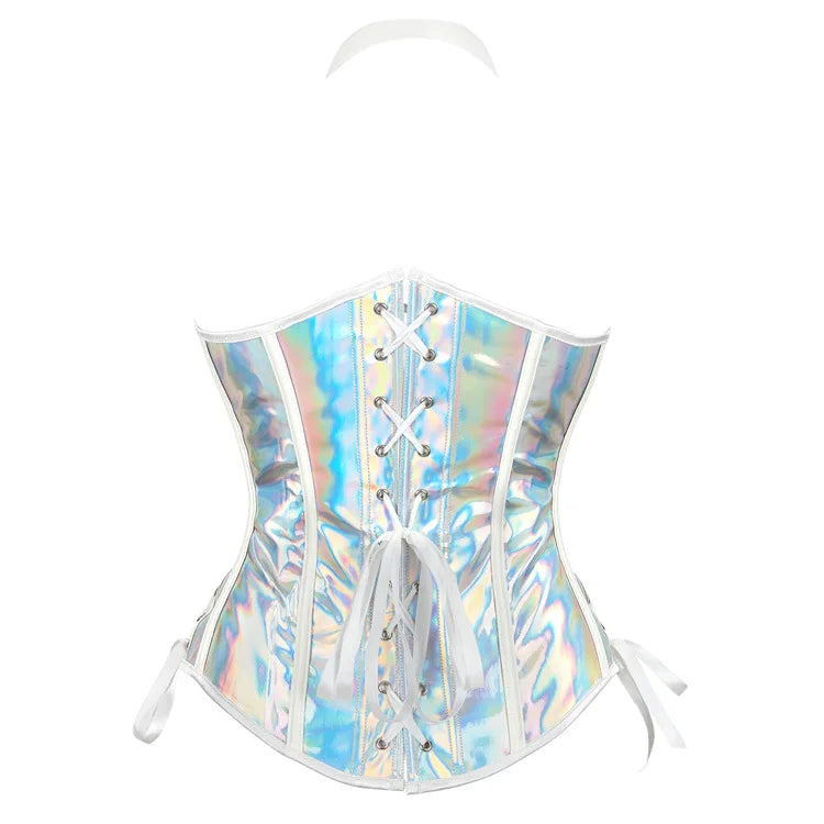 Steamsissy Synth Leather Shimmering Bustier