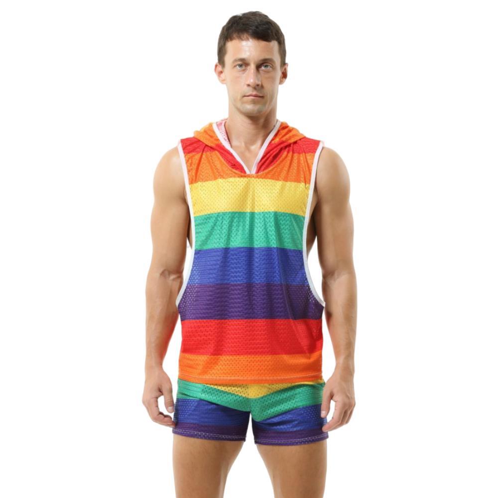 Rainbow Bright Hooded Tank & Shorts - Romper - Twisted Jezebel