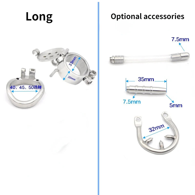 Stainless Steel Sub Hatch Chastity Cage