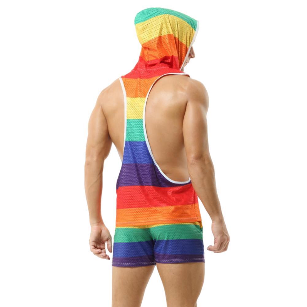 Rainbow Bright Hooded Tank & Shorts - Romper - Twisted Jezebel
