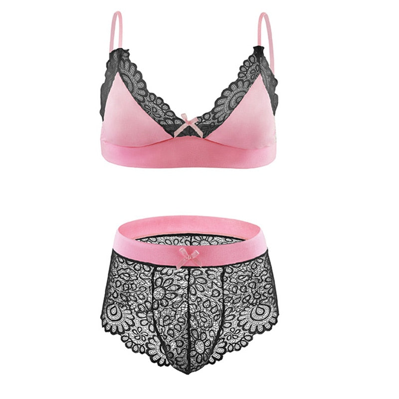 Erotic Lace Two-Piece Lingerie Set - Panties - Twisted Jezebel