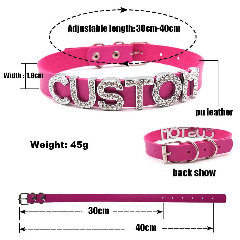 Rhinestone SISSY Necklace - Collar - Twisted Jezebel