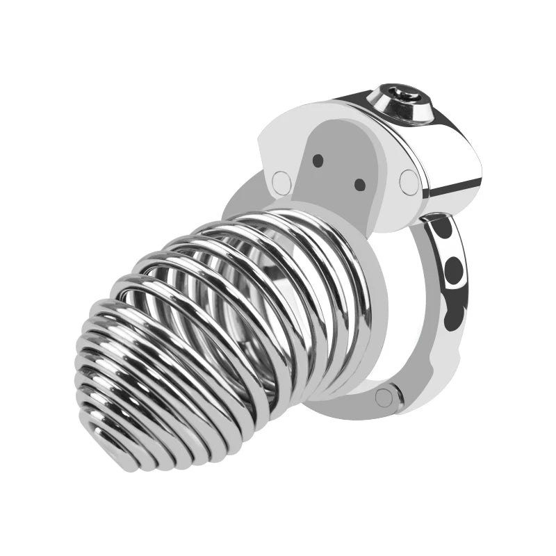 Adjustable Spiraled Cock Cage - Chastity Cages - Twisted Jezebel
