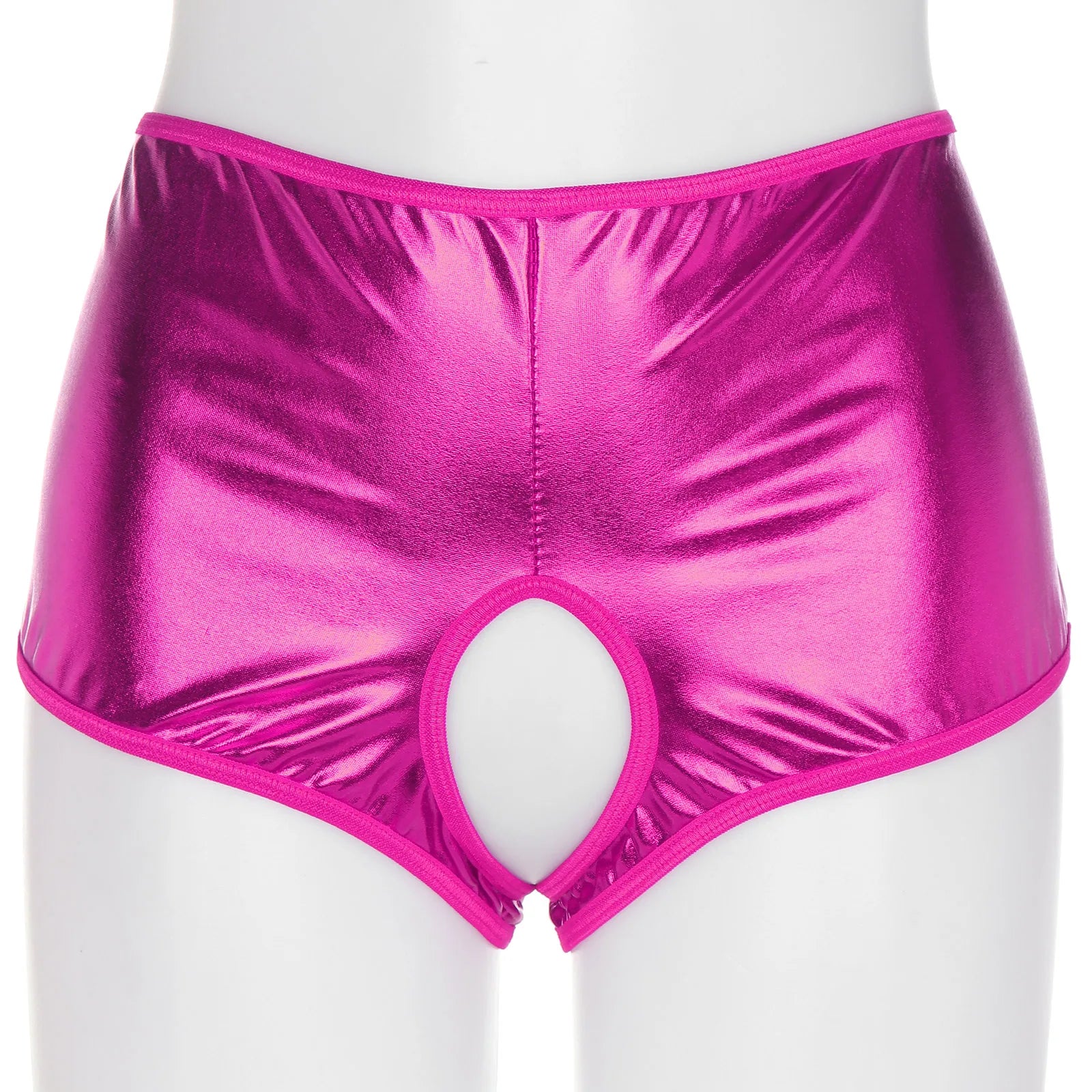 Metallic Sissy Crotchless Booty Shorts - Panties - Twisted Jezebel