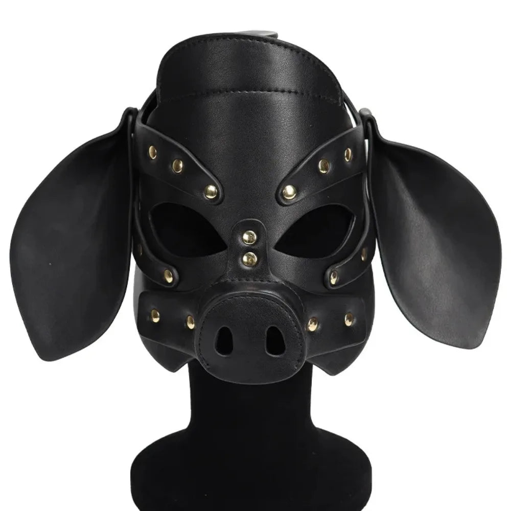 Synth Leather Demented Pig Mask