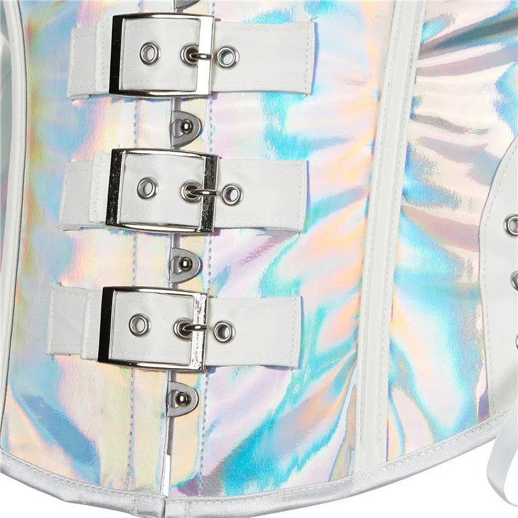 Steamsissy Synth Leather Shimmering Bustier