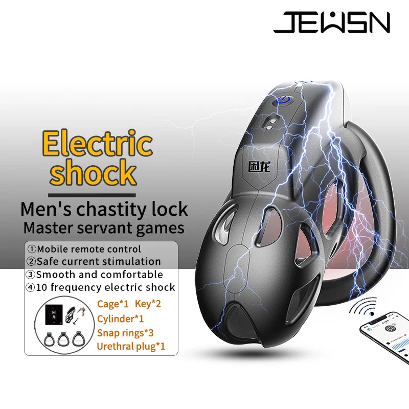 JEUSN Electric Shock Chastity Cage