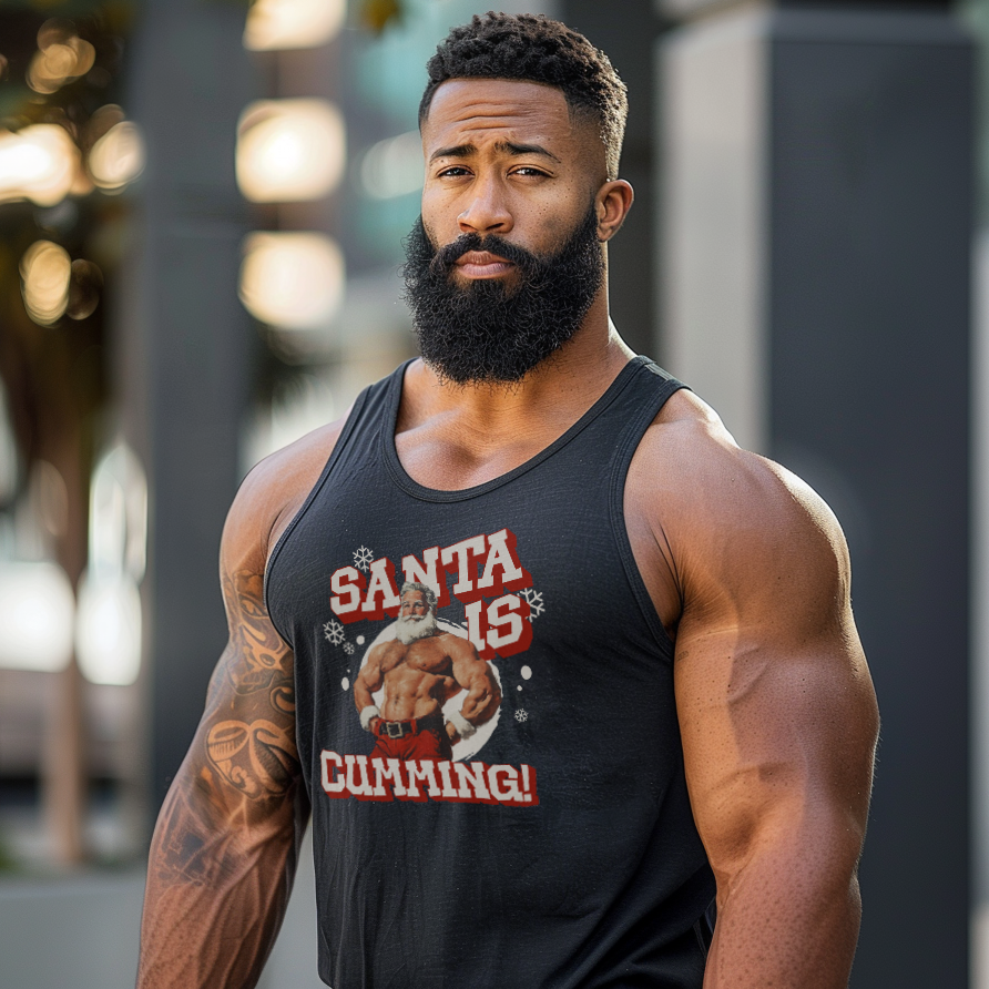 Santa Is Cumming Jersey Tank