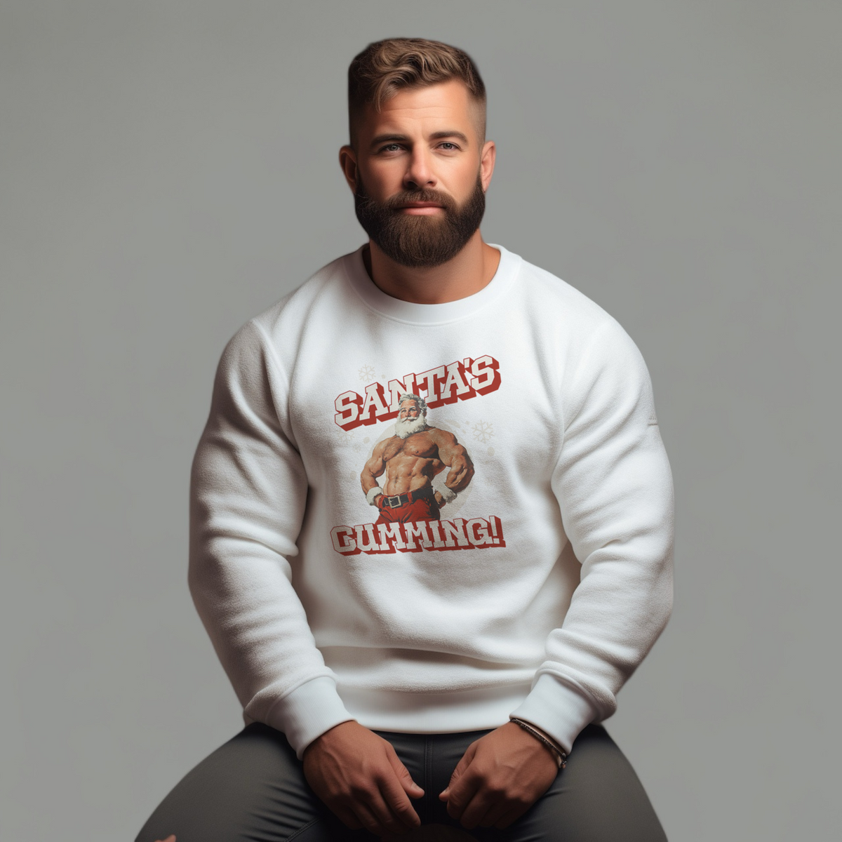 Santa Is Cumming Gildan Pullover