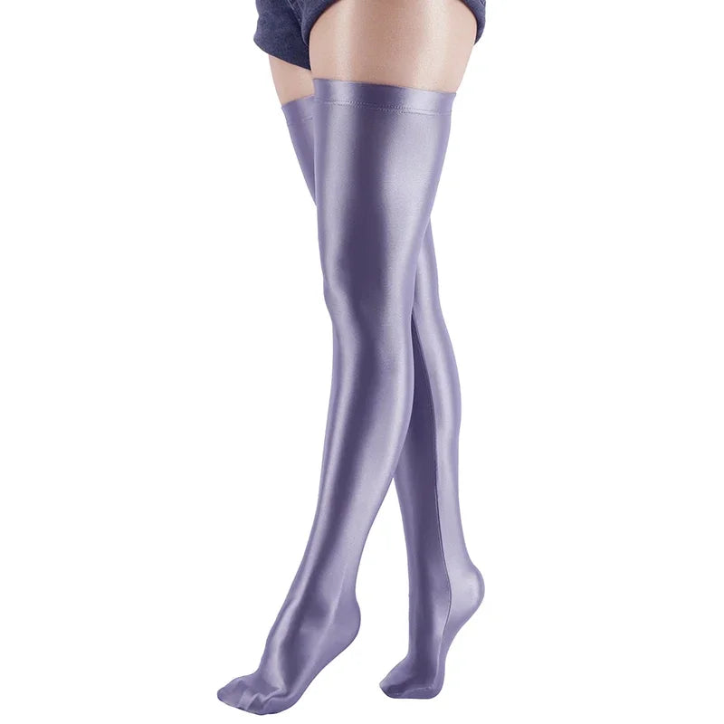 Explosions Anti-slip Thigh High Shiny Sissy Stockings