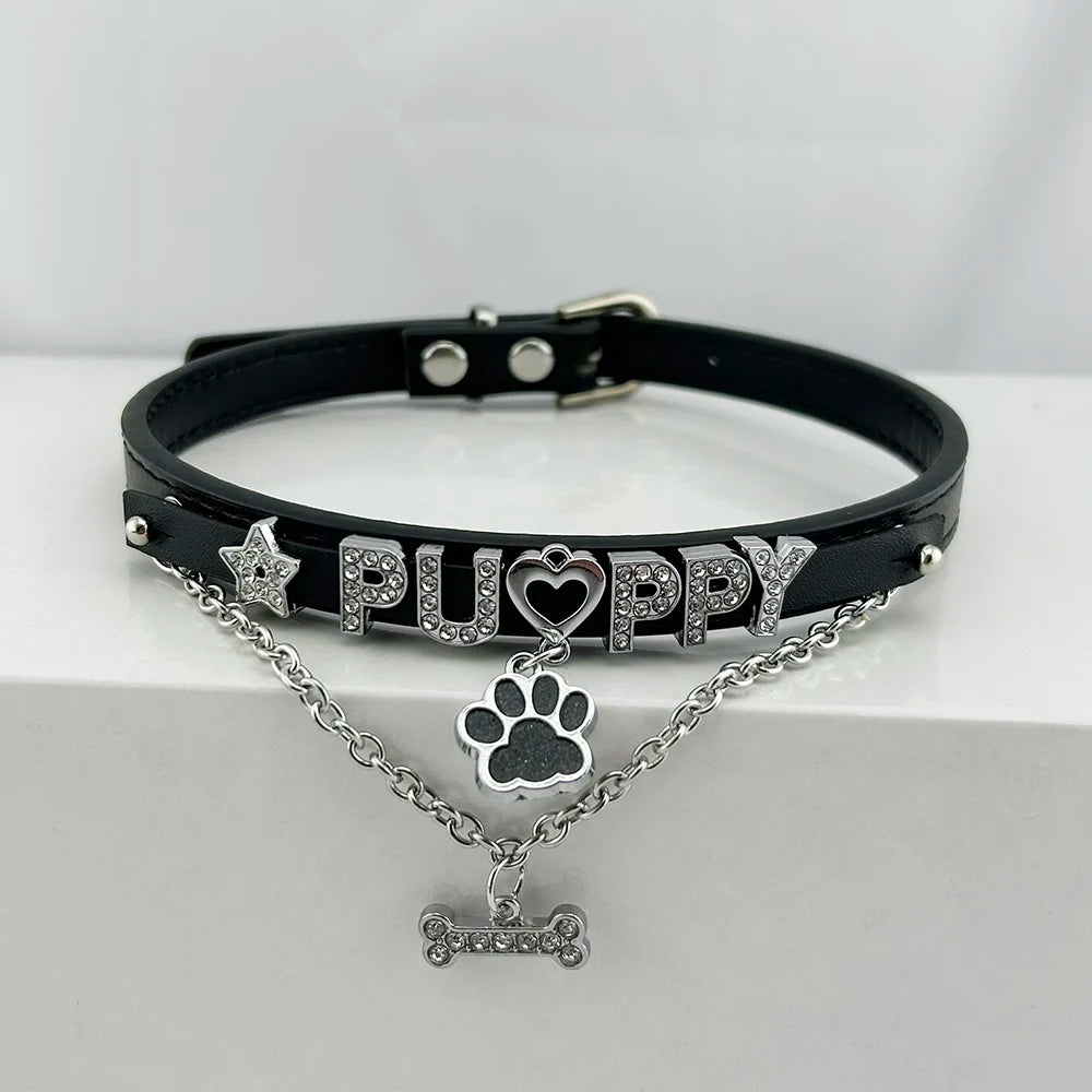 Personalized Rhinestone Puppy Collar