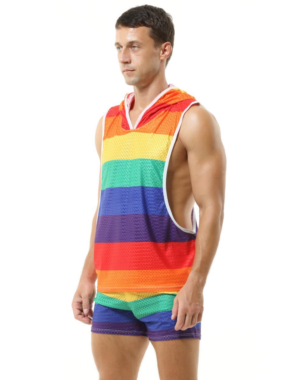 Rainbow Bright Hooded Tank & Shorts - Romper - Twisted Jezebel