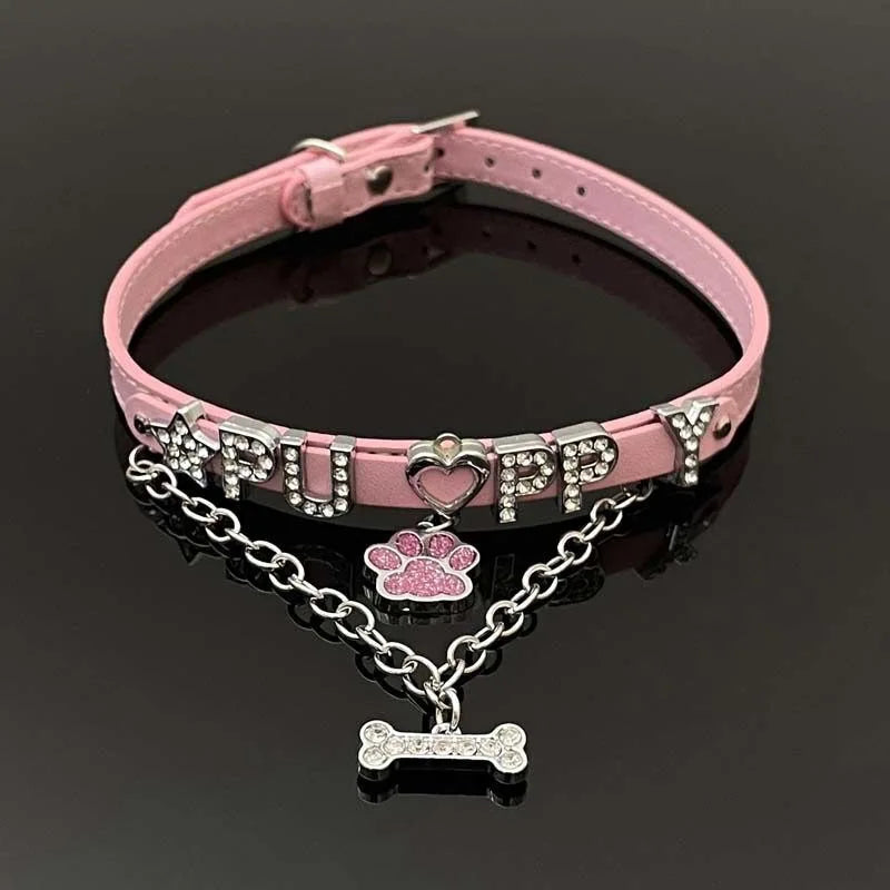 Personalized Rhinestone Puppy Collar