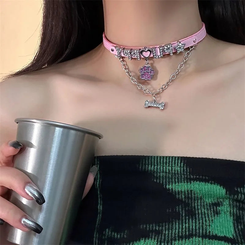 Personalized Rhinestone Puppy Collar