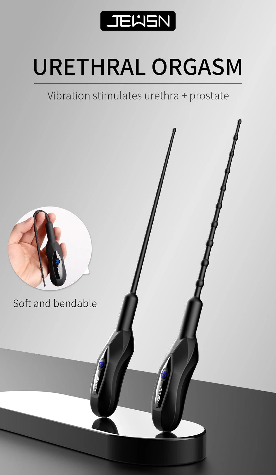 JEUSN Soft Silicone Urethral Vibrator