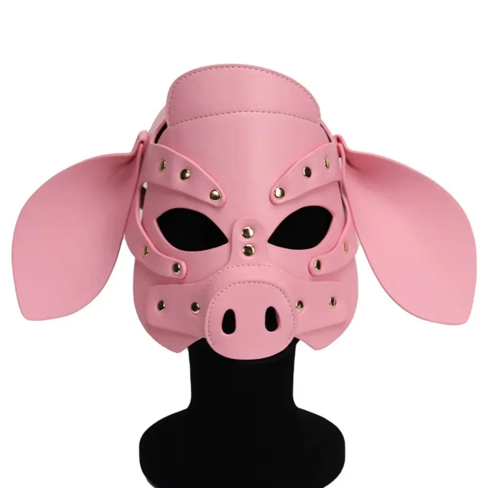 Synth Leather Demented Pig Mask
