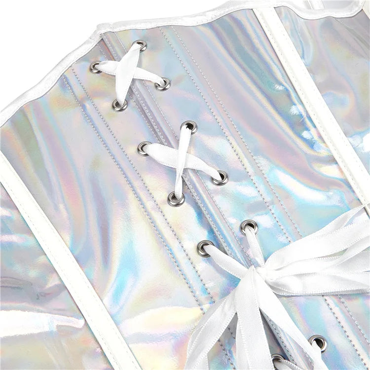 Steamsissy Synth Leather Shimmering Bustier