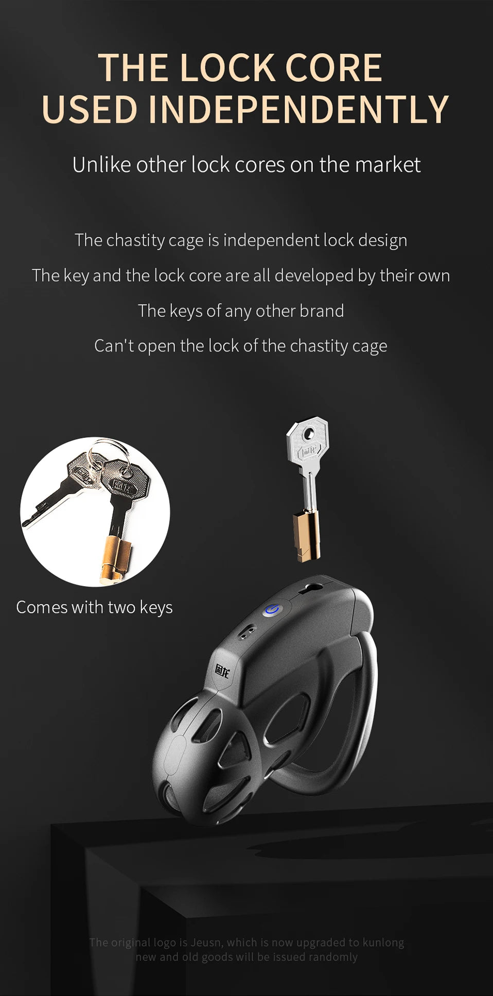 JEUSN Electric Shock Chastity Cage