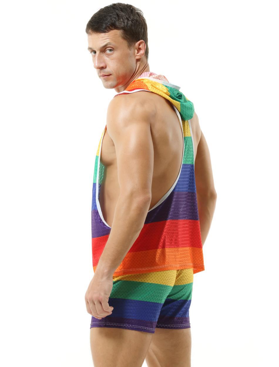 Rainbow Bright Hooded Tank & Shorts - Romper - Twisted Jezebel
