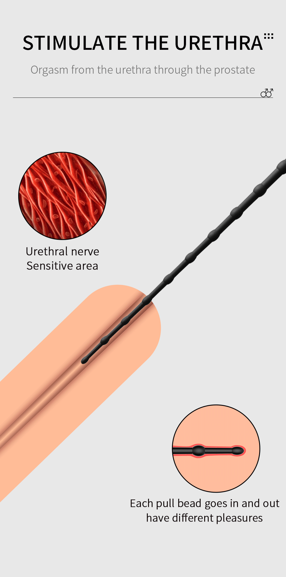 JEUSN Soft Silicone Urethral Vibrator