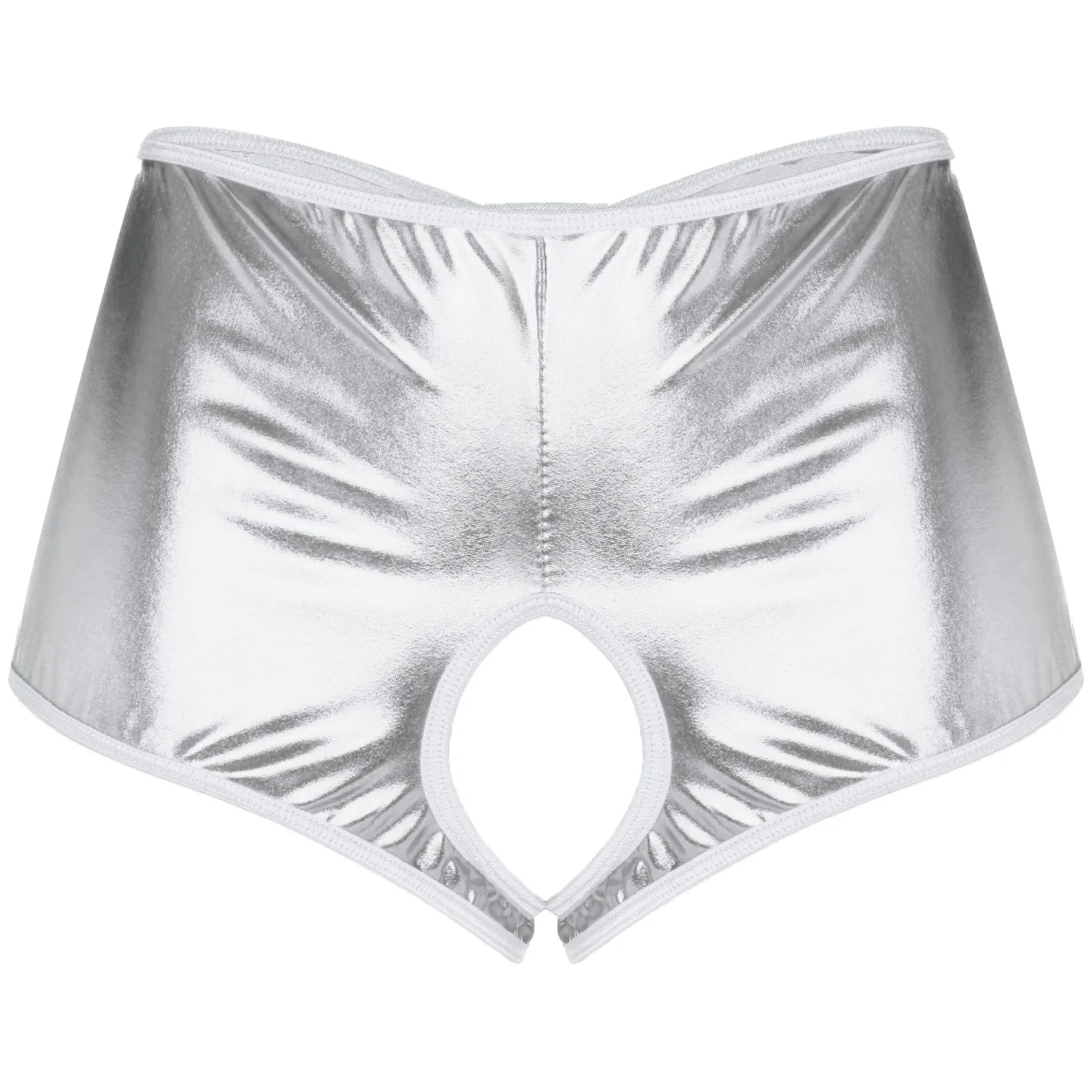 Metallic Sissy Crotchless Booty Shorts - Panties - Twisted Jezebel