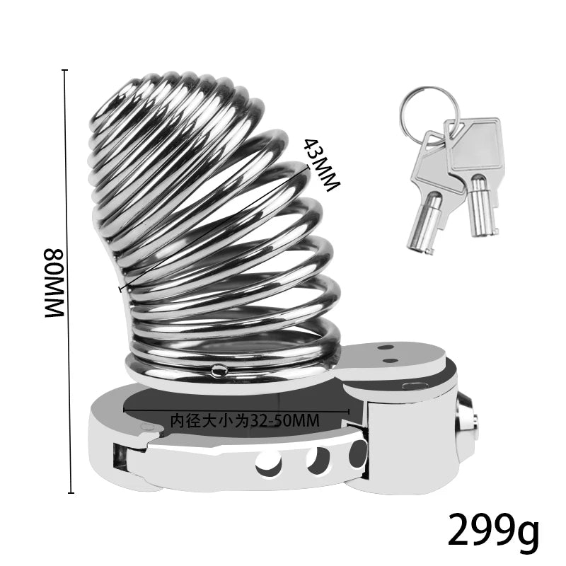 Adjustable Spiraled Cock Cage - Chastity Cages - Twisted Jezebel