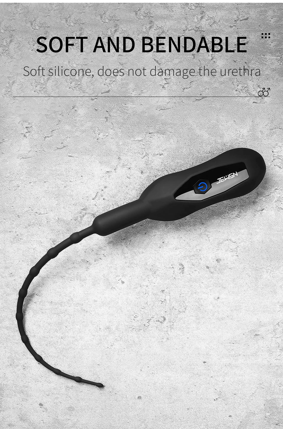 JEUSN Soft Silicone Urethral Vibrator