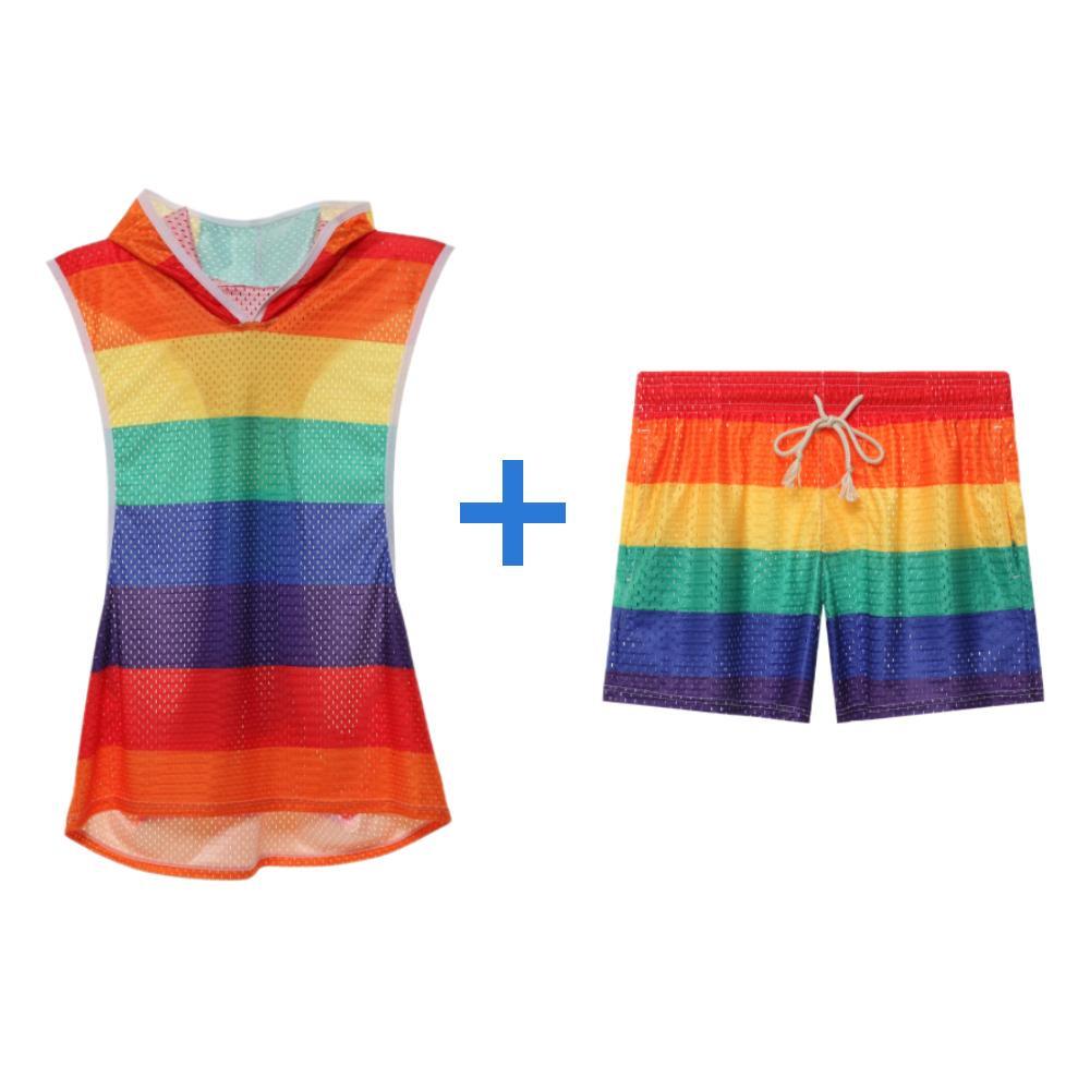 Rainbow Bright Hooded Tank & Shorts - Romper - Twisted Jezebel