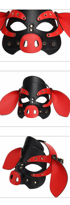 Synth Leather Demented Pig Mask