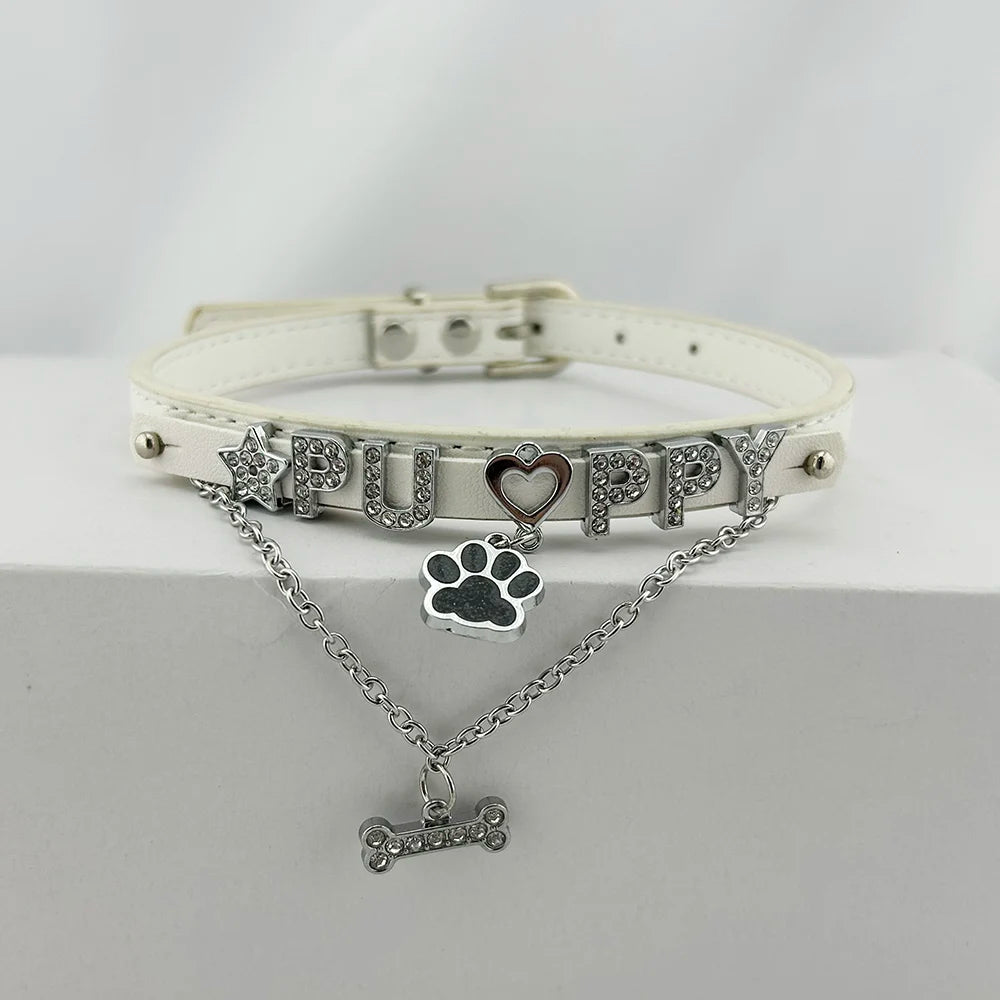 Personalized Rhinestone Puppy Collar