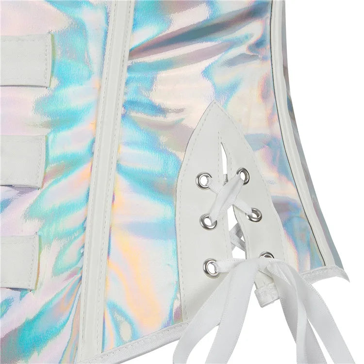 Steamsissy Synth Leather Shimmering Bustier