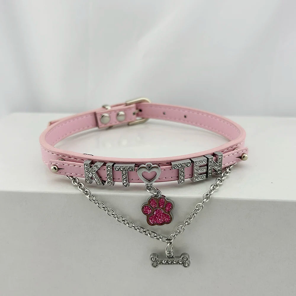 Personalized Rhinestone Puppy Collar