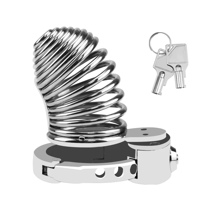 Adjustable Spiraled Cock Cage - Chastity Cages - Twisted Jezebel