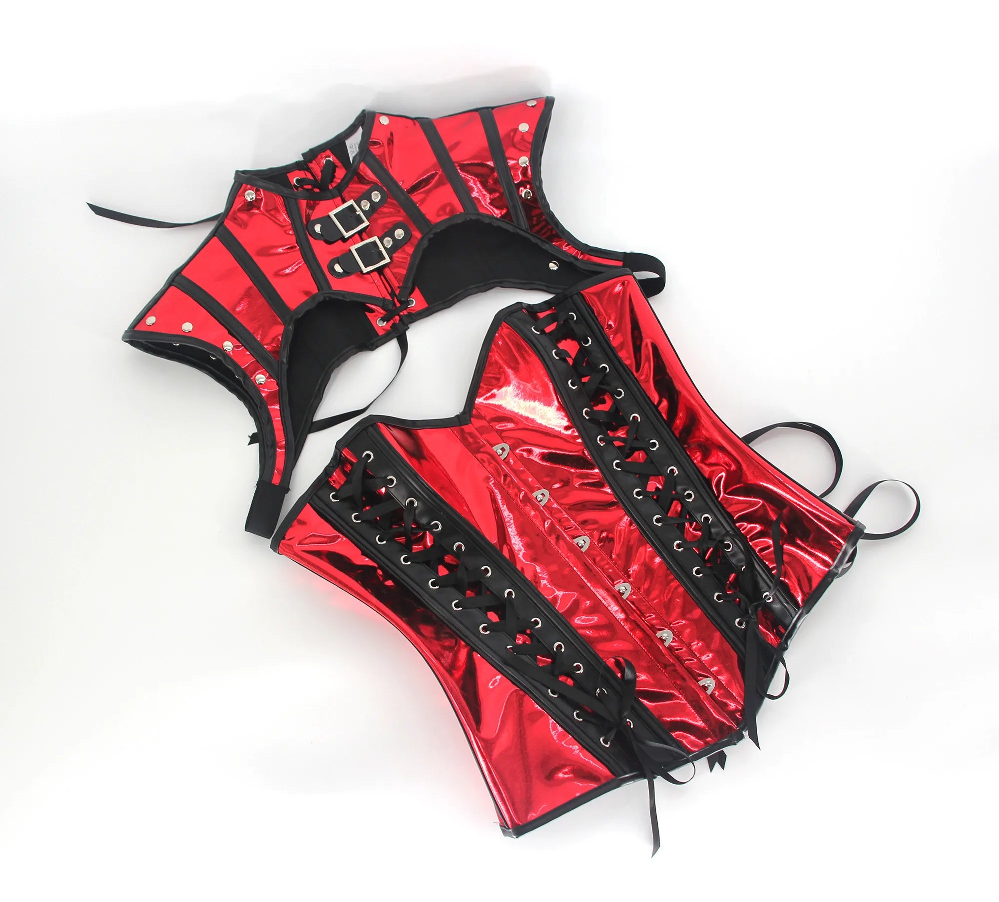 Shimmering SteamSissy Synth Patent Corset