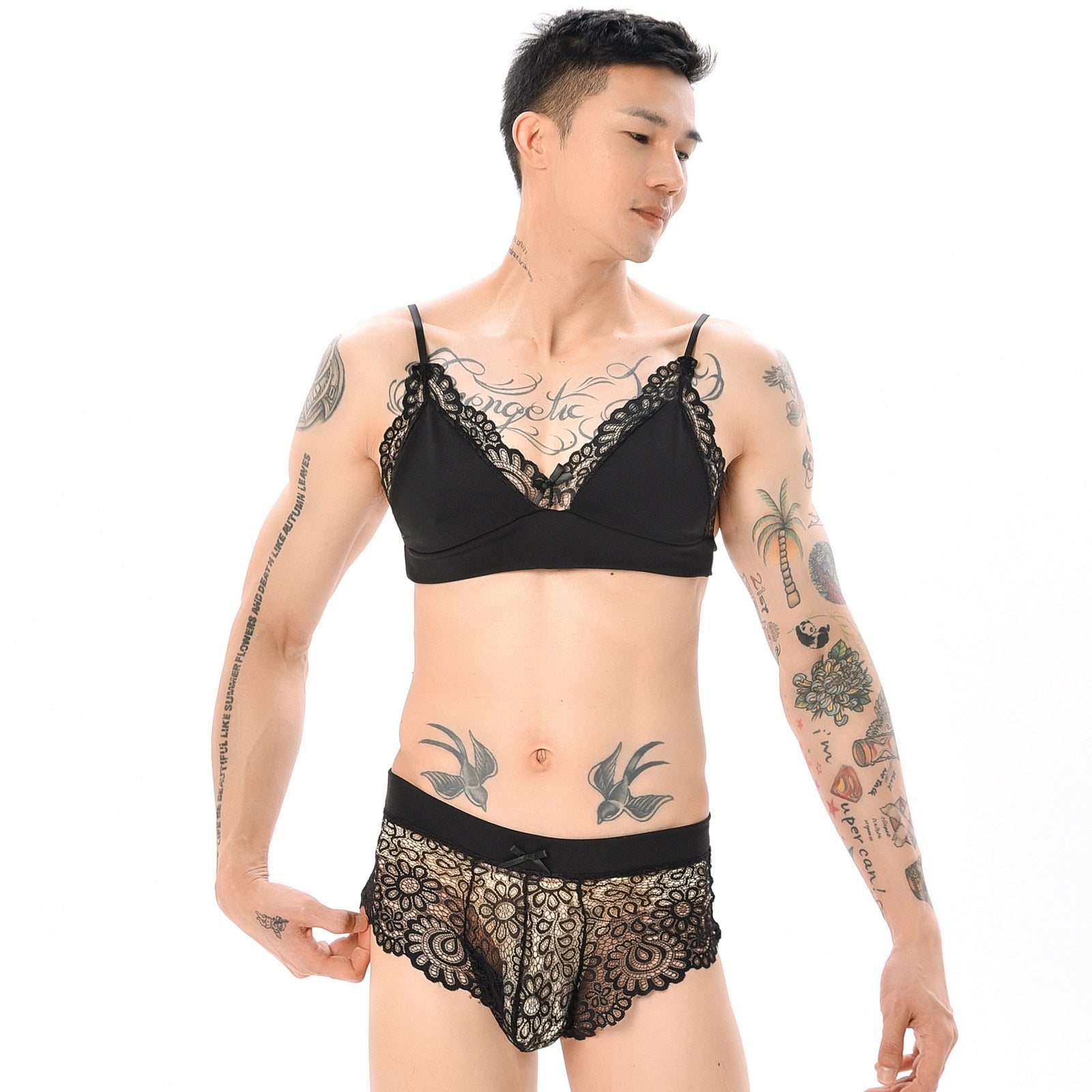 Erotic Lace Two-Piece Lingerie Set - Panties - Twisted Jezebel