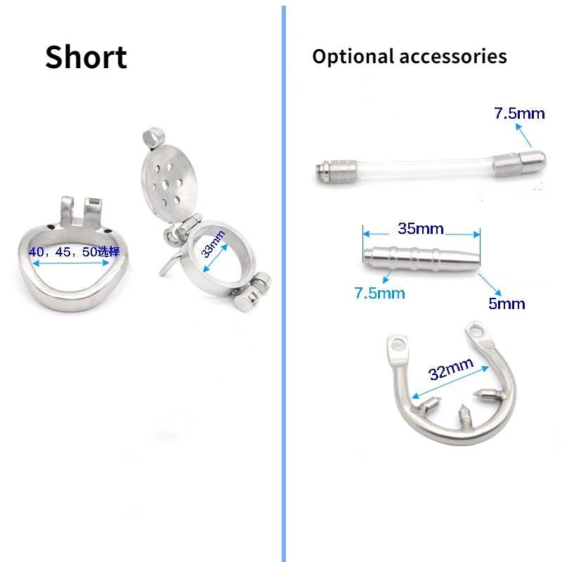Stainless Steel Sub Hatch Chastity Cage