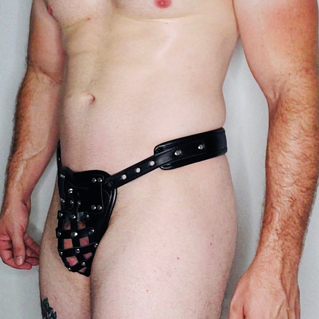 Synth Leather Chastity Harness