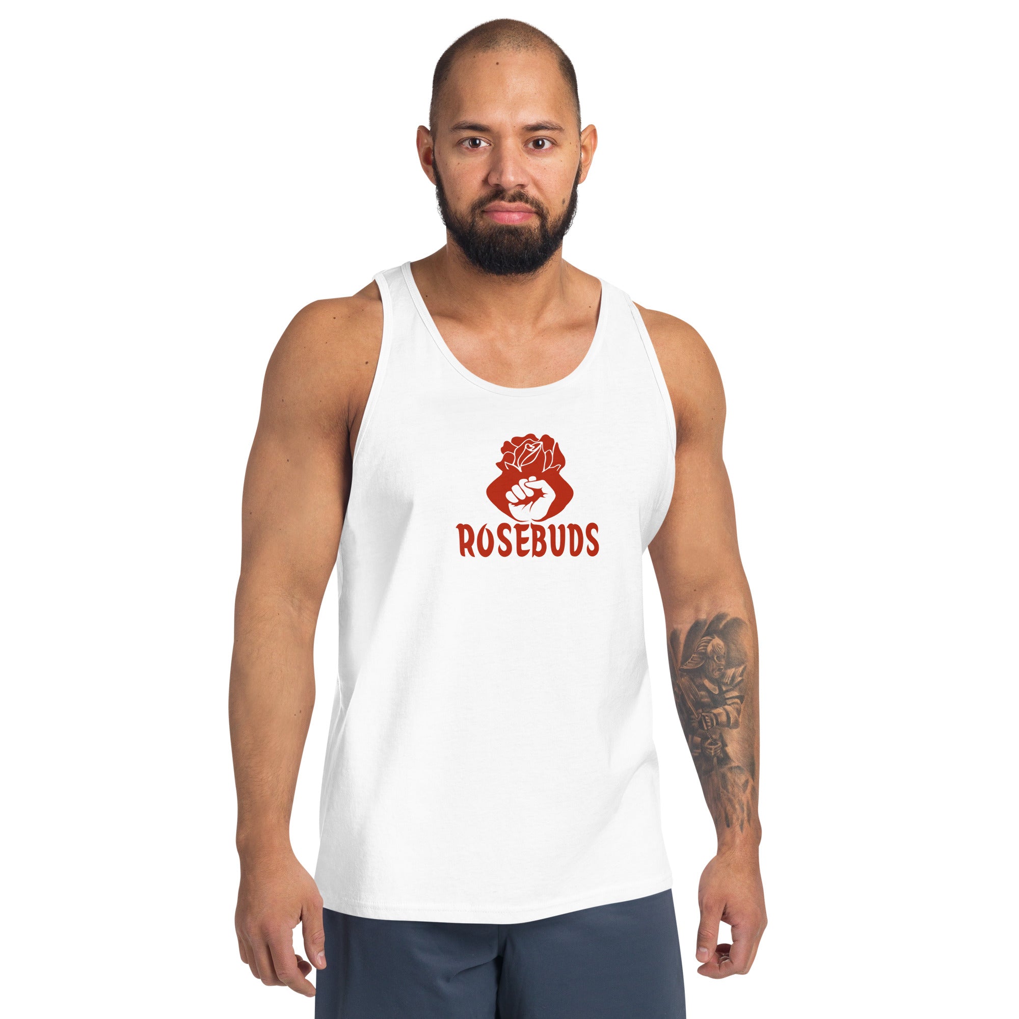 Busch Gardens Mens Distressed Fist Muscle Tank Top White X-Large
