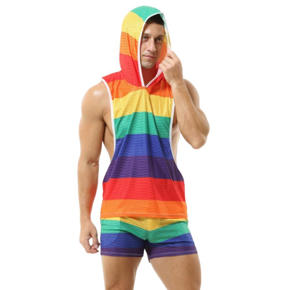 Rainbow Bright Hooded Tank & Shorts - Romper - Twisted Jezebel